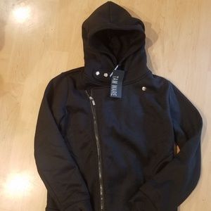 New with tags black cross zip hoodie